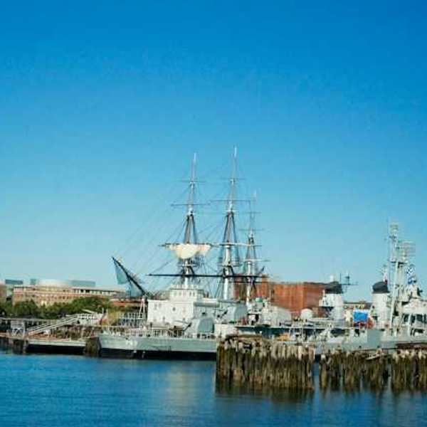 A view of Plymouth harbor in Massachusetts