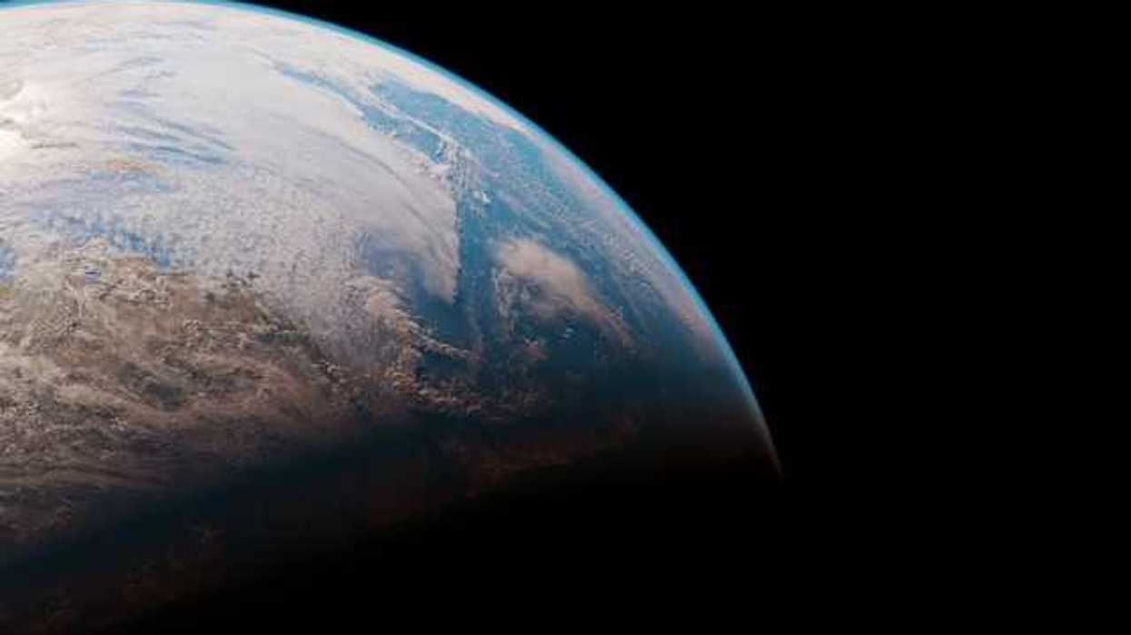 A view of the Earth on a black background