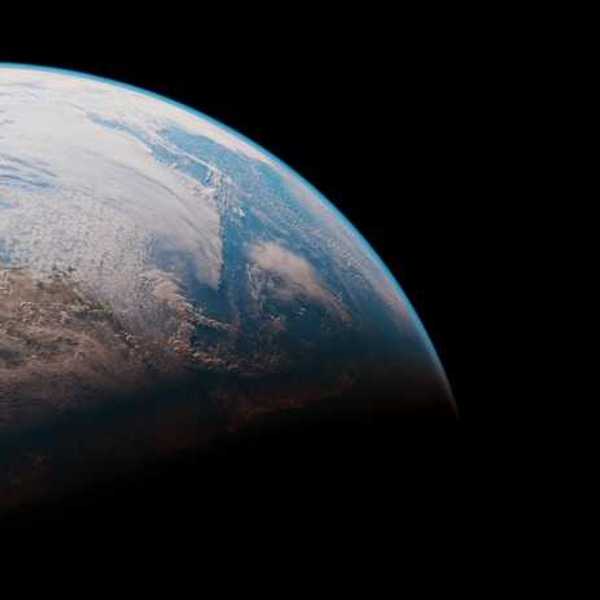 A view of the Earth on a black background