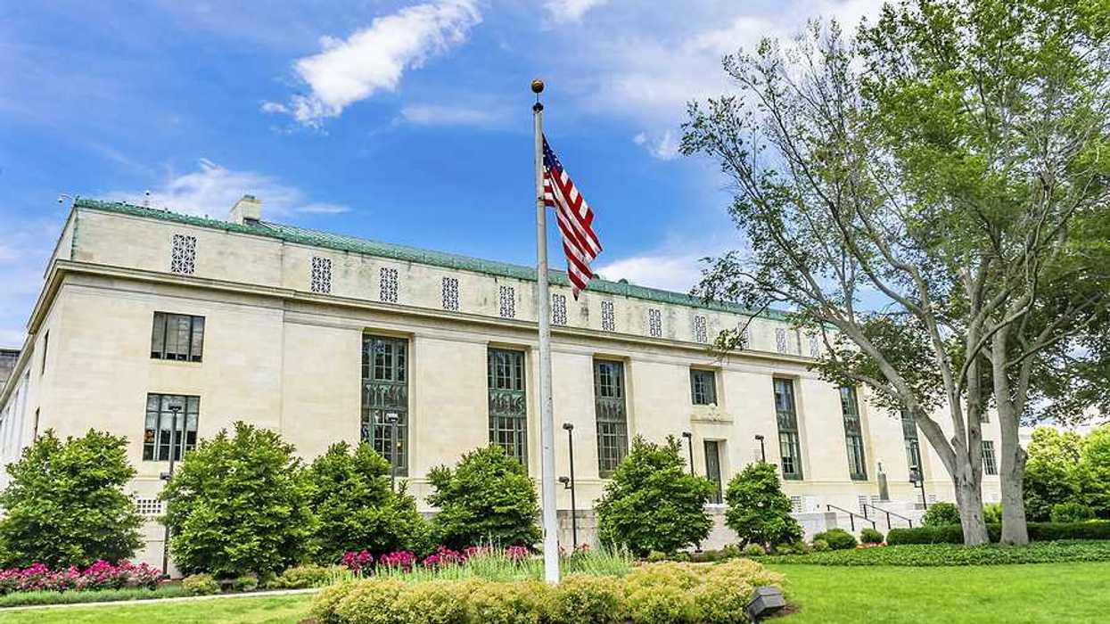 A view of the exterior of the National Academy of Sciences building in Washington, DC