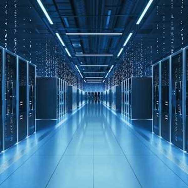 A view of the interior of a data center