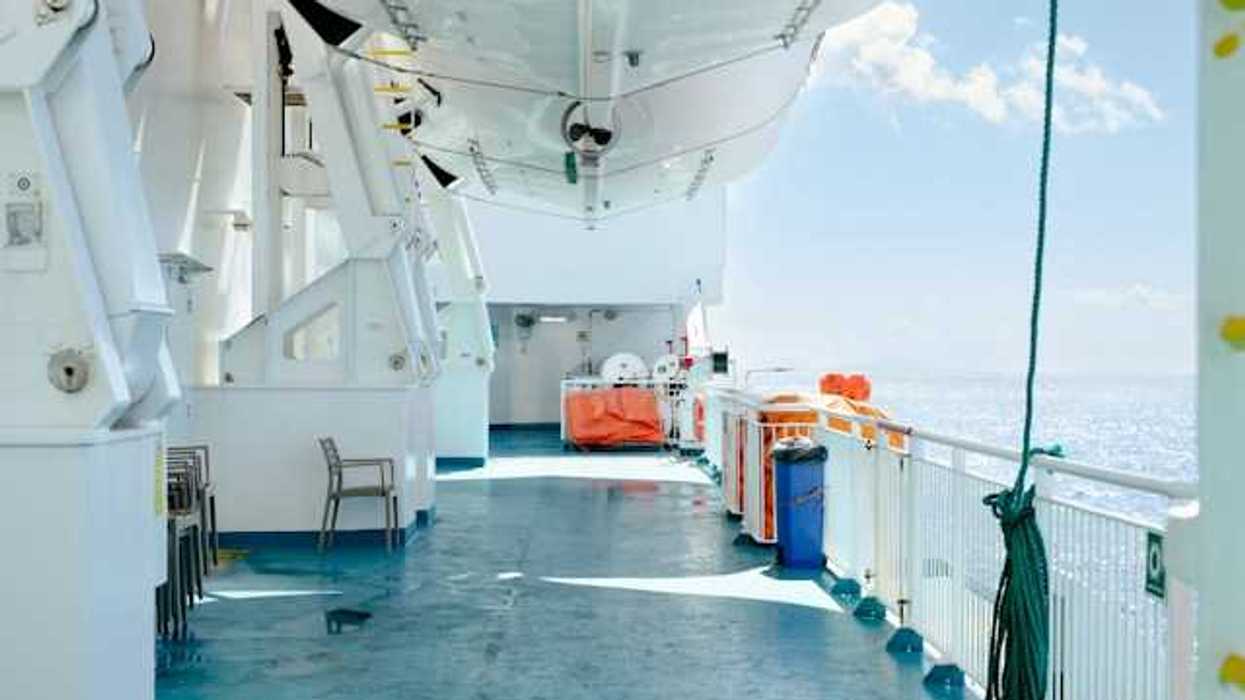 A view of the ocean from a ship