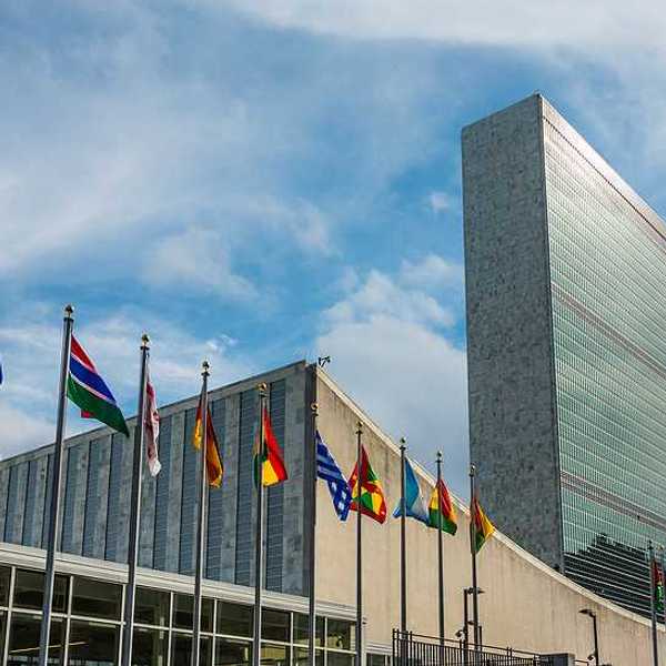 A view of the United Nations building in New York City