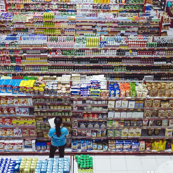 A woman in a grocery store