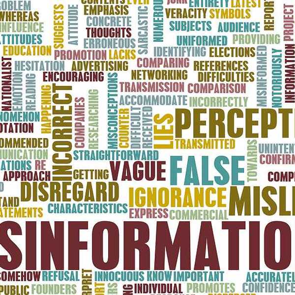 A word cloud with the word Misinformation among other vocabulary