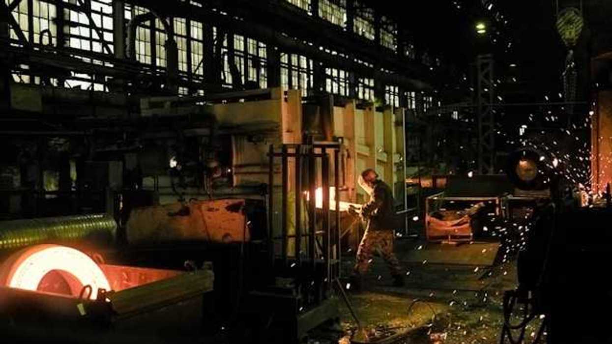 A worker at a steel plant
