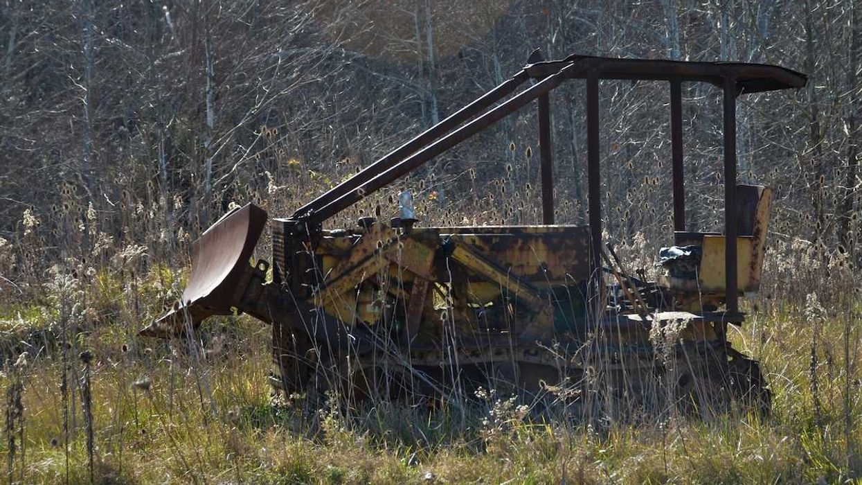 abandoned bulldozer