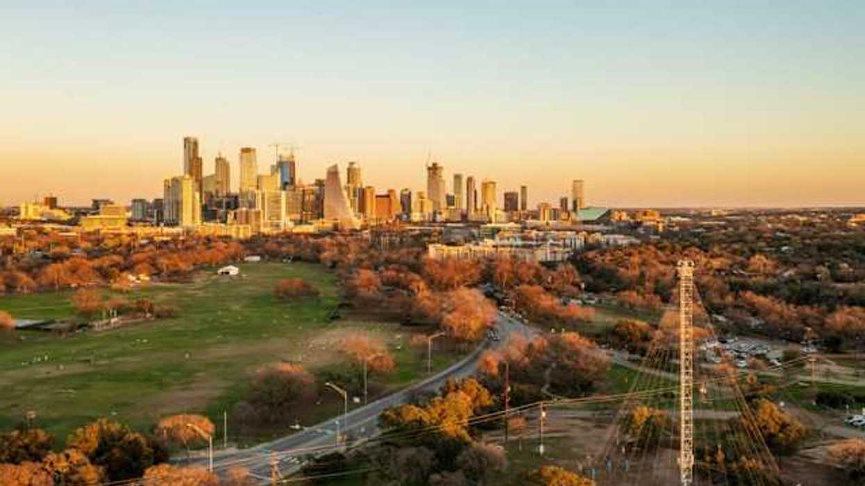 Aerial city skyline view of Austin, Texas