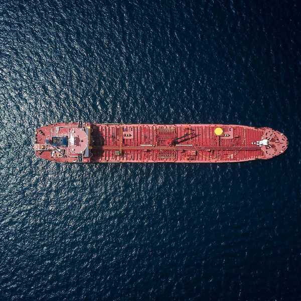 aerial photography of tanker ship.