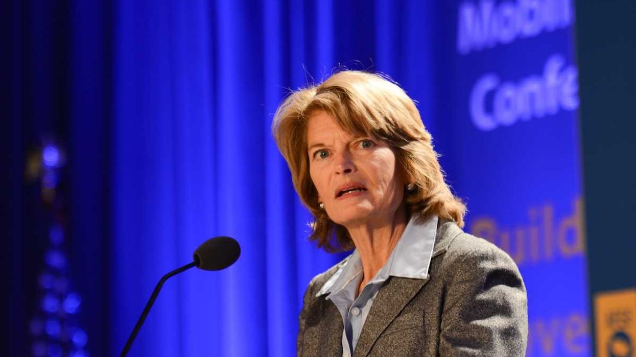 Alaska Senator Lisa Murkowski speaking at lectern