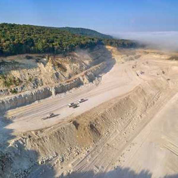An aerial view of a nickel mining operation