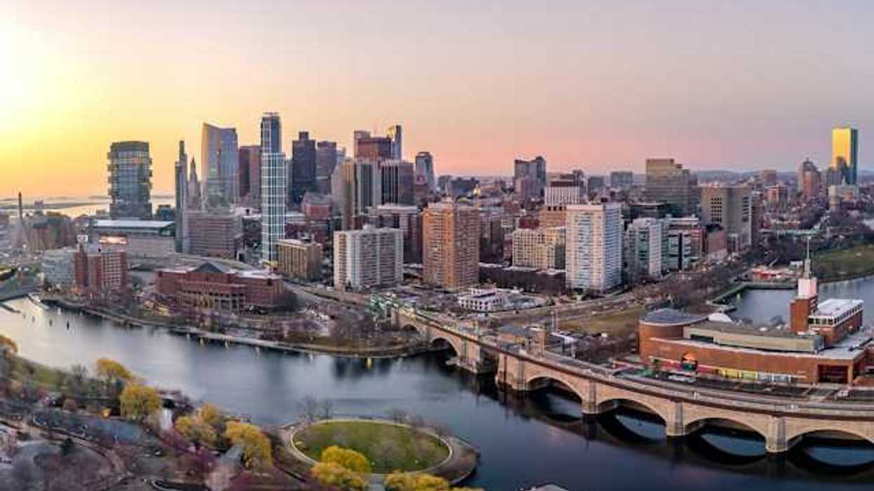 An aerial view of the Boston skyline