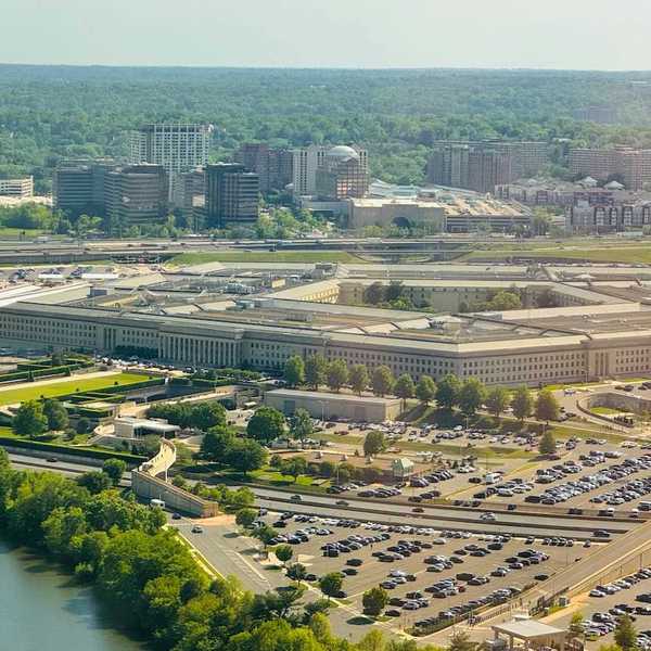 An aerial view of the Pentagon