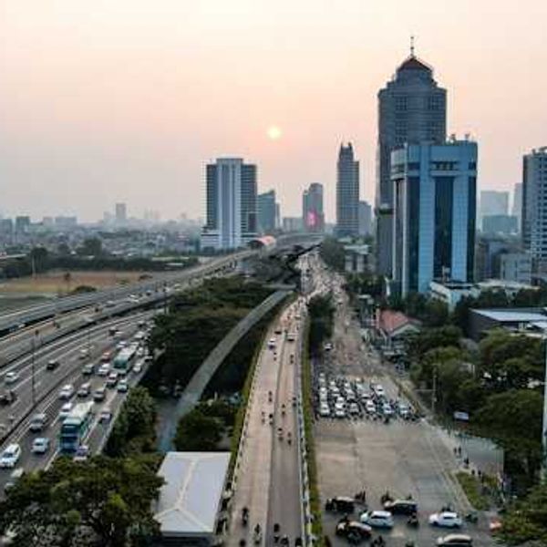 An Asian city with haze and pollution in the background