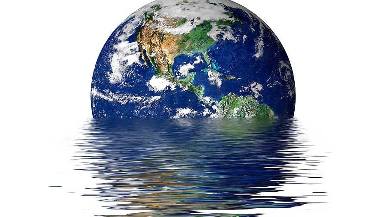 An illustration of the earth melting into a body of water