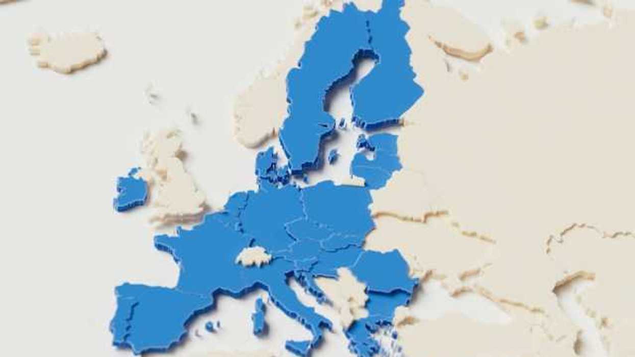 An illustration of the European Union on a map