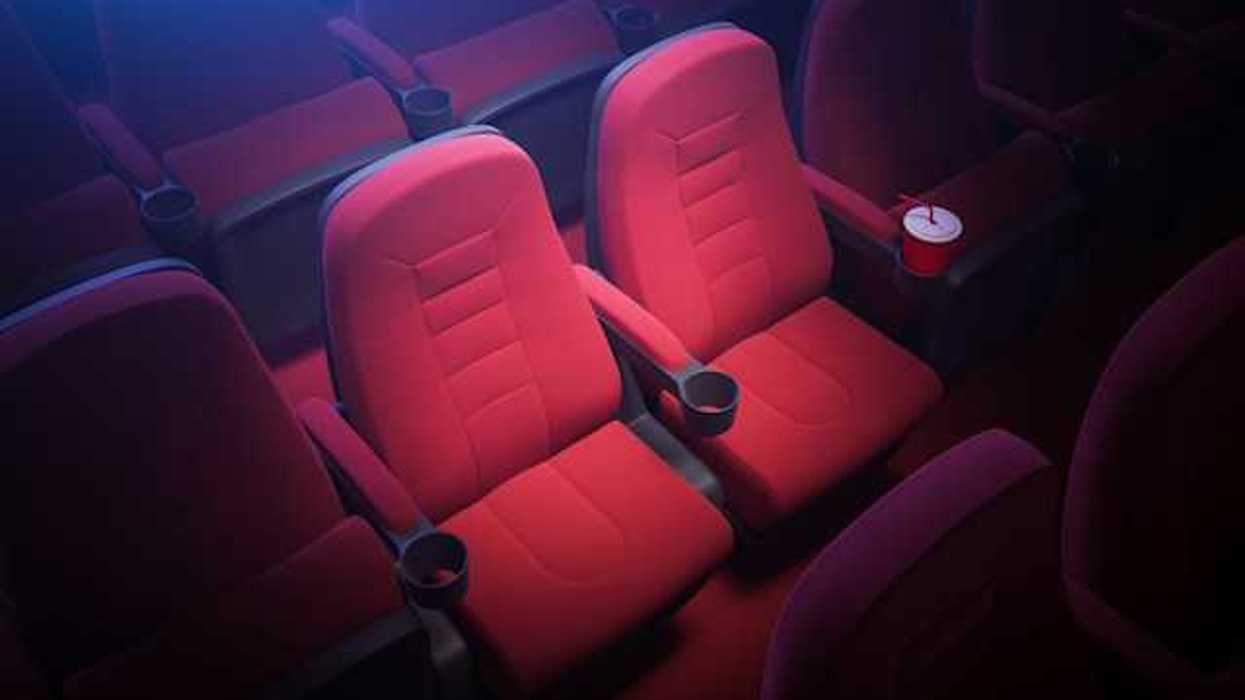 An illustration of two red movie theater seats