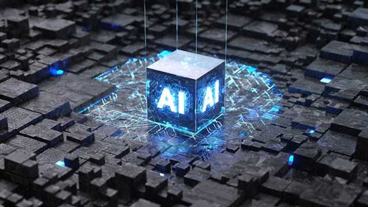An illustration with a cube with the letters AI on it