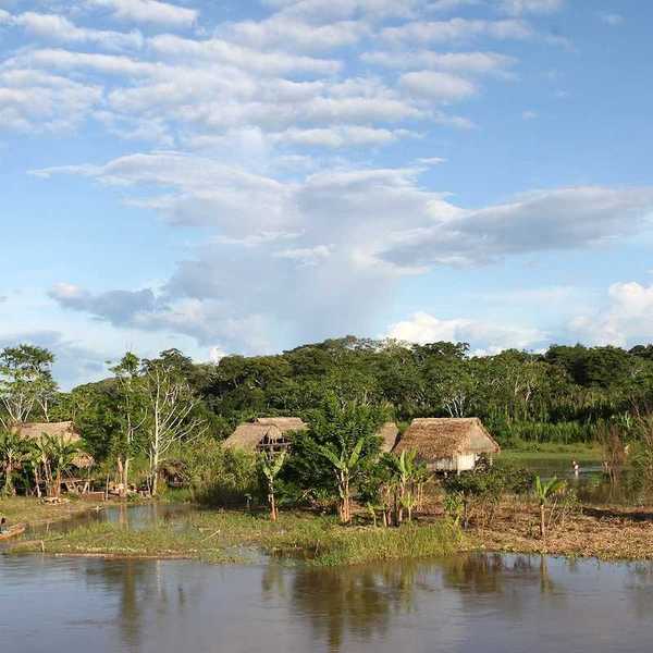 An indigenous village in the Amazon river basin