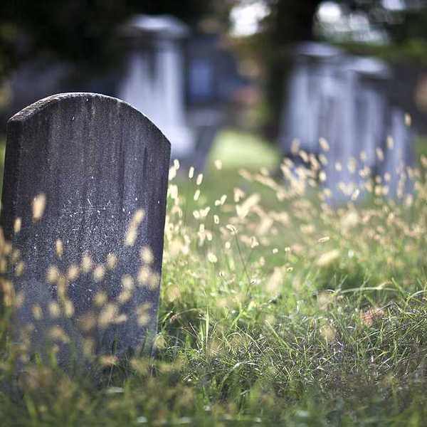 An old gravestone in an ancient cemetery