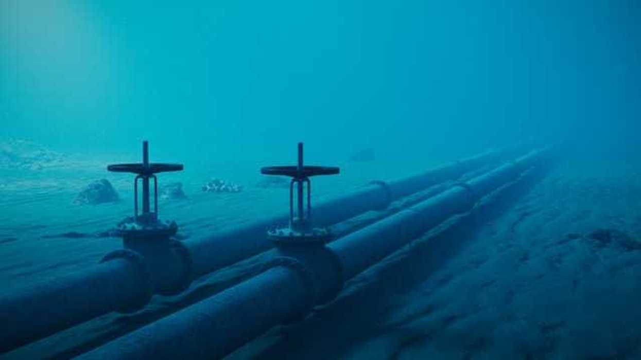 An undersea oil pipeline