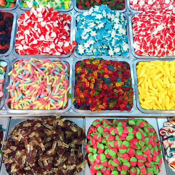 assorted candies in containers