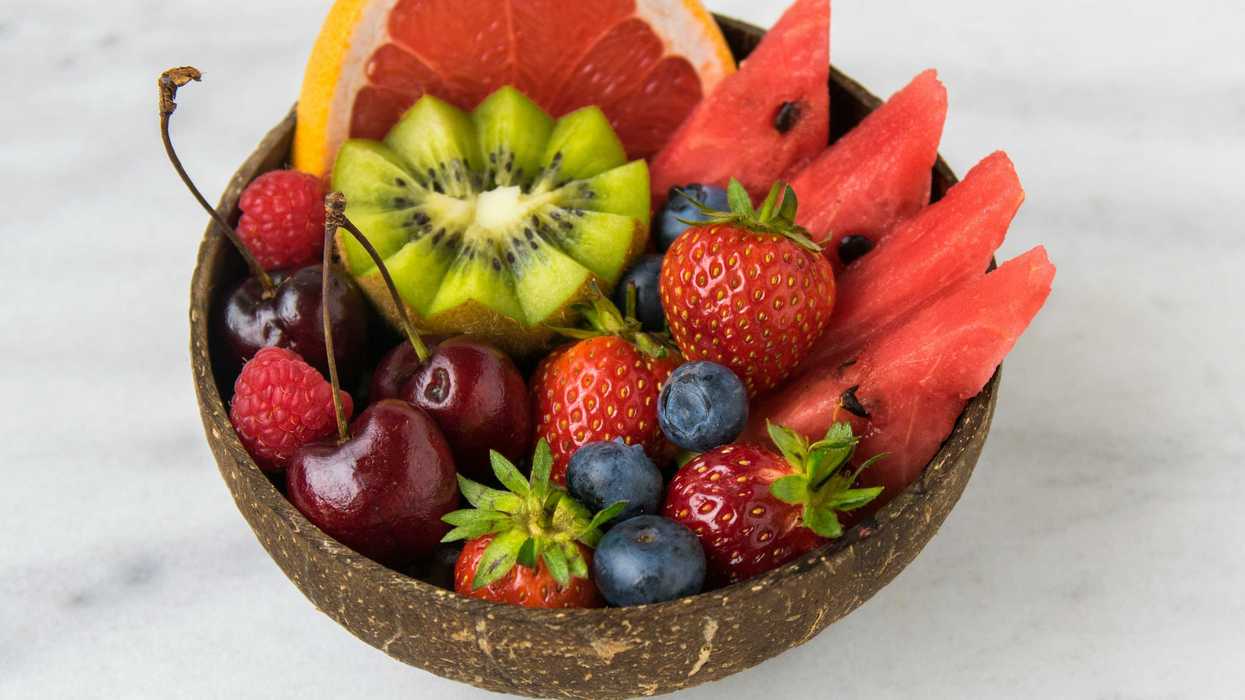 assorted fruits in a bowl.