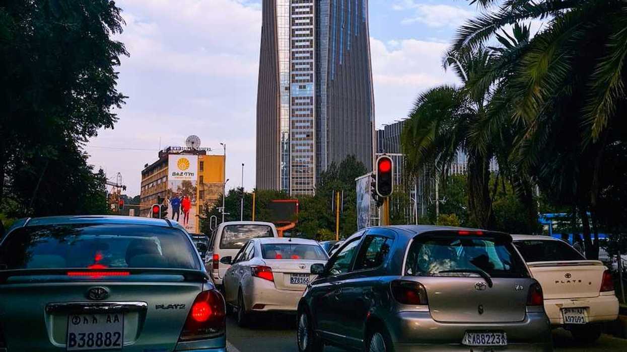 Automobile city traffic, Addis Ababa, Ethiopia