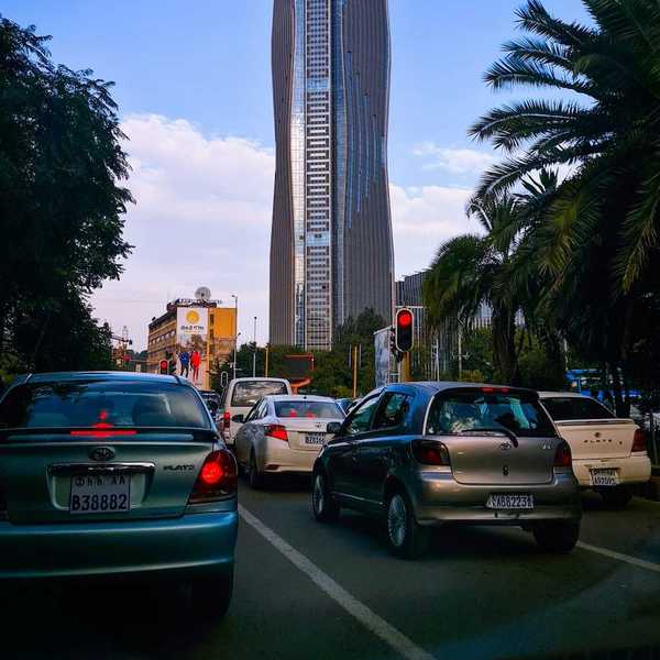 Automobile city traffic, Addis Ababa, Ethiopia