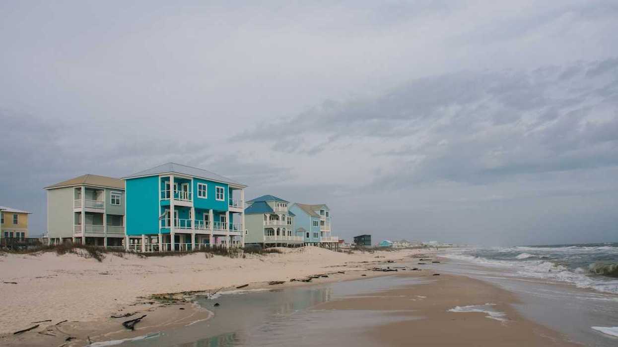 Barrier islands beach homes illustrative of coastal erosion