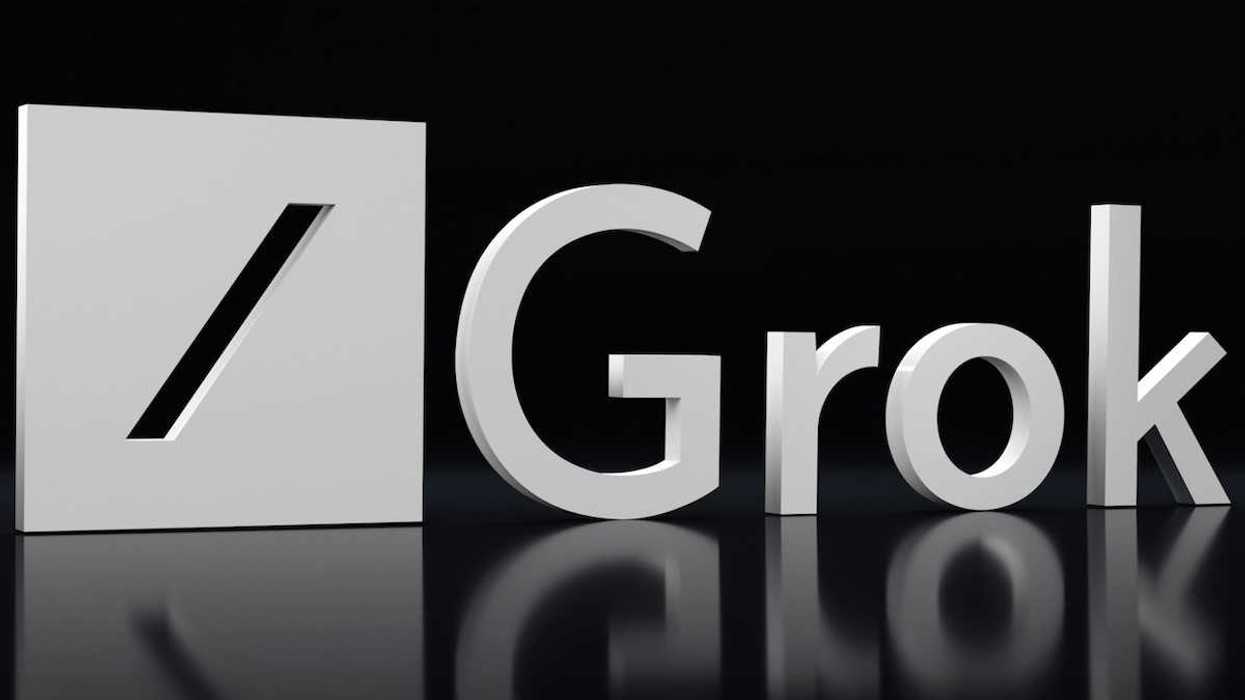 Black and white Grok X.AI Logo in 3D