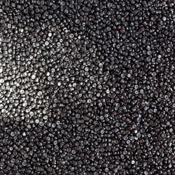 black pallet polymer beads isolated on white background