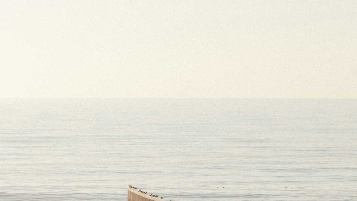 Border wall at the Pacific Ocean between California and Mexico.