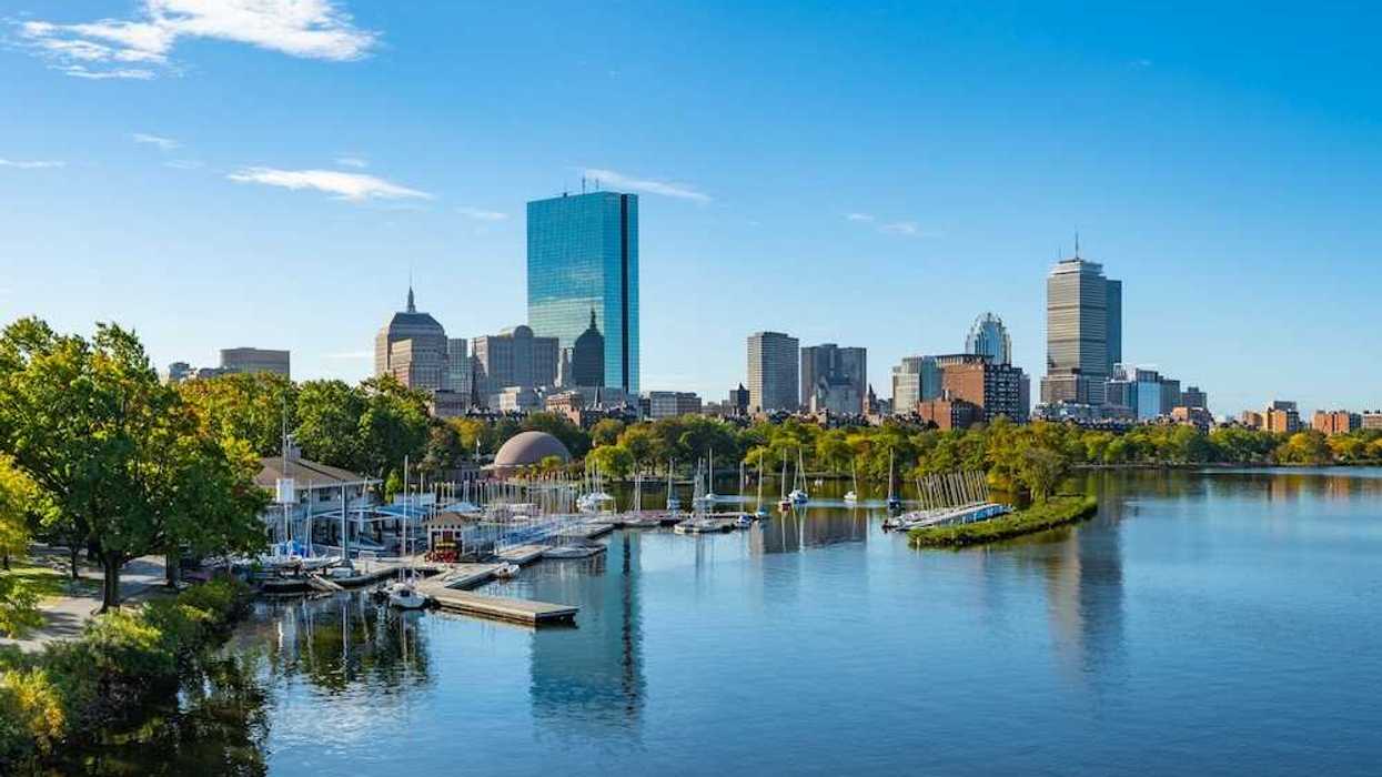 Boston, Massachusetts, skyline with Charles River in the foreground
