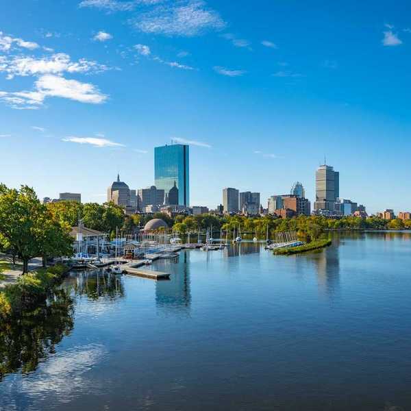 Boston, Massachusetts, skyline with Charles River in the foreground