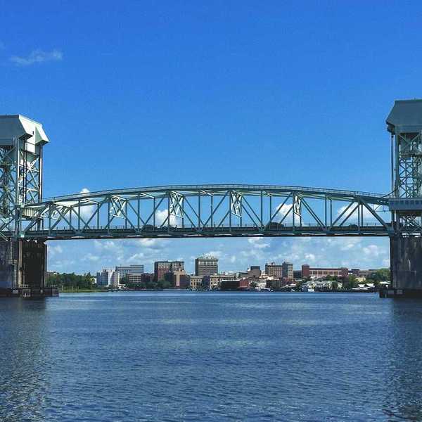 Bridge over the Cape Fear River, Wilmington, North Carolina.