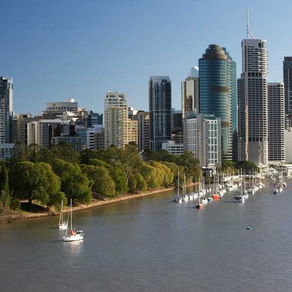 Brisbane, Australia, sailboats in harbor