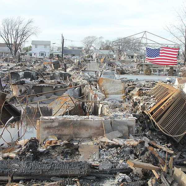 Burned houses in the aftermath of Hurricane Sandy on November 20, 2012 in Breezy Point, NY.