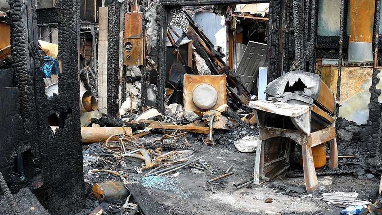 Burned out remains of house fire