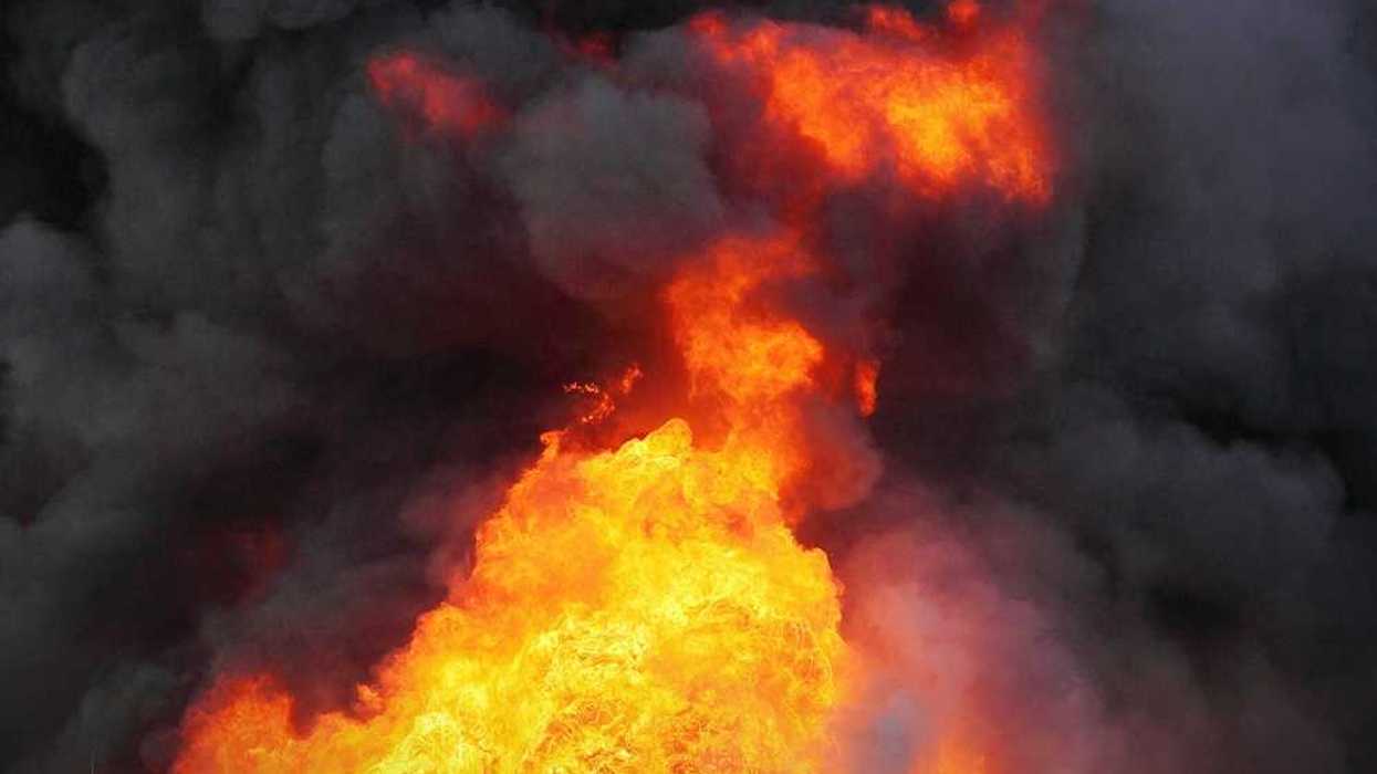 Chemical fire - intense fire and toxic smoke