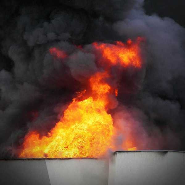 Chemical fire - intense fire and toxic smoke