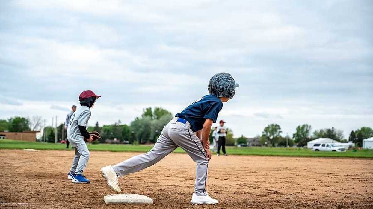 Children playing baseball