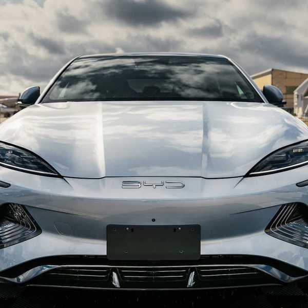 Chinese EV manufactured by BYD front view.