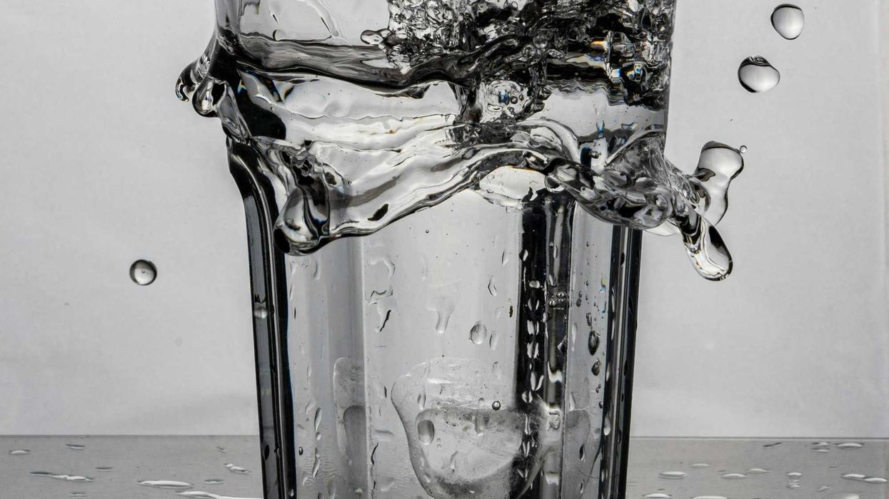 clear drinking glass with water.