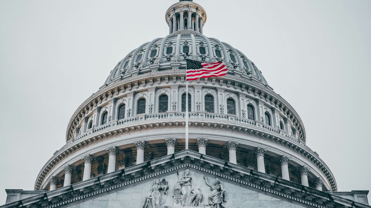 Close up of the US Capitol in DC