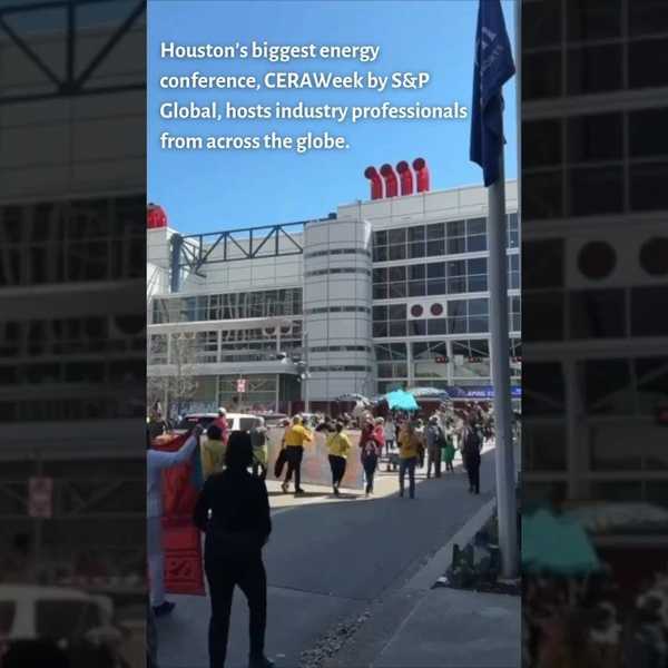 Community activists plead to be heard through “closed doors” outside nation’s top energy conference