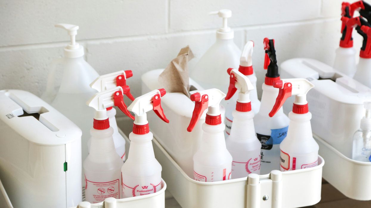 Containers of scented cleaning products