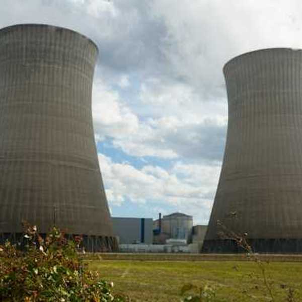 Cooling tower of nuclear power plant in France