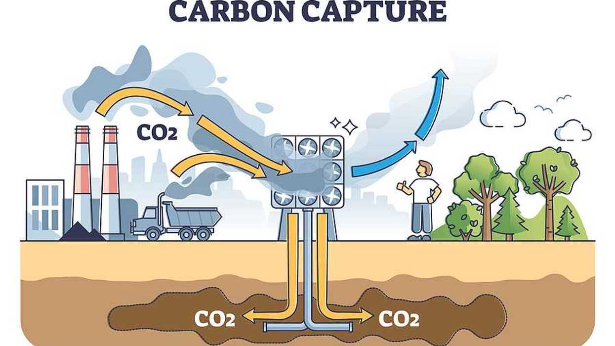 Diagram illustrative of carbon capture and storage
