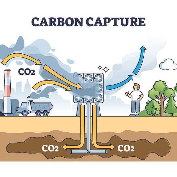 Diagram illustrative of carbon capture and storage